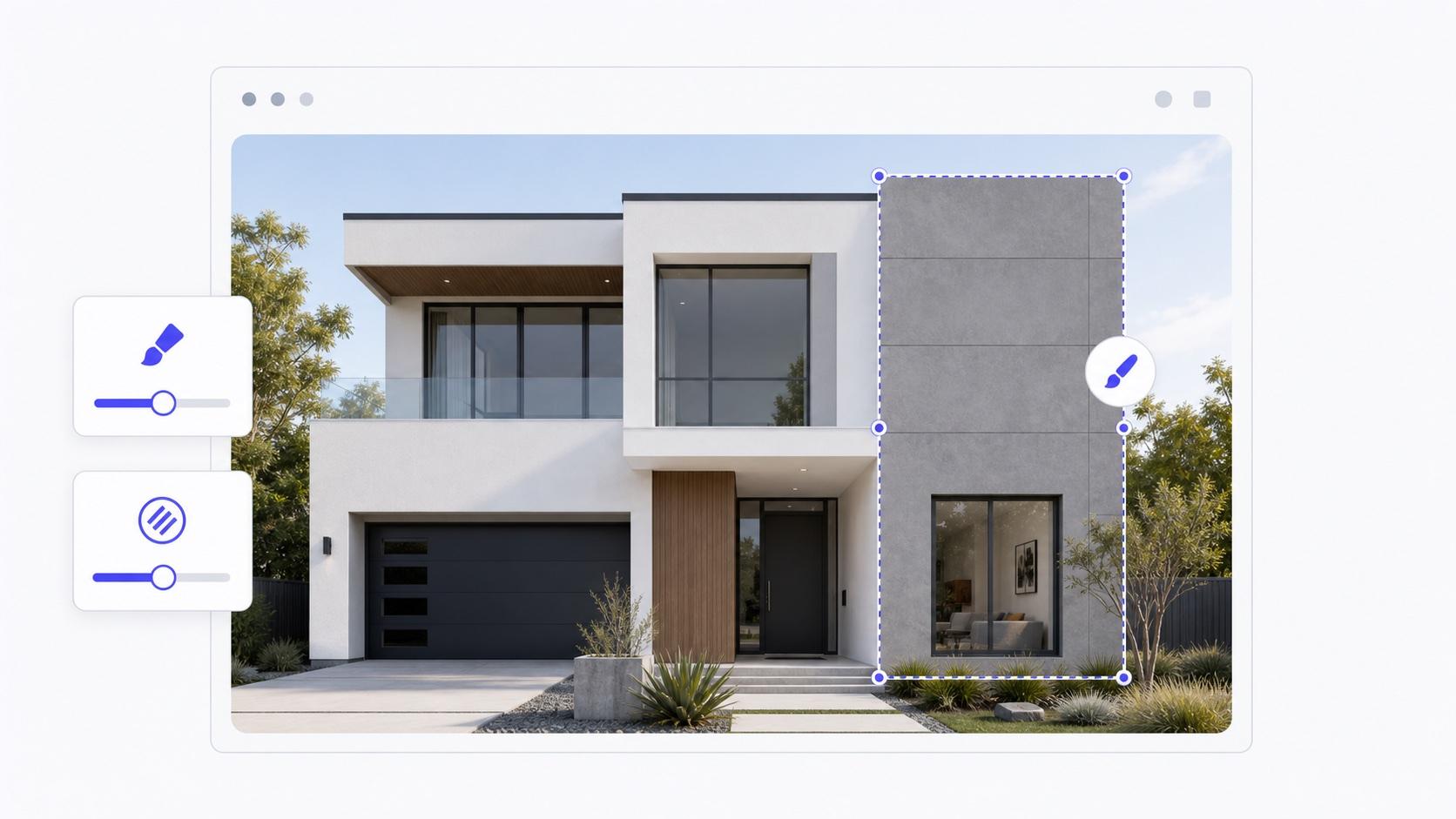 Точечное редактирование материалов фасада в AI Facade