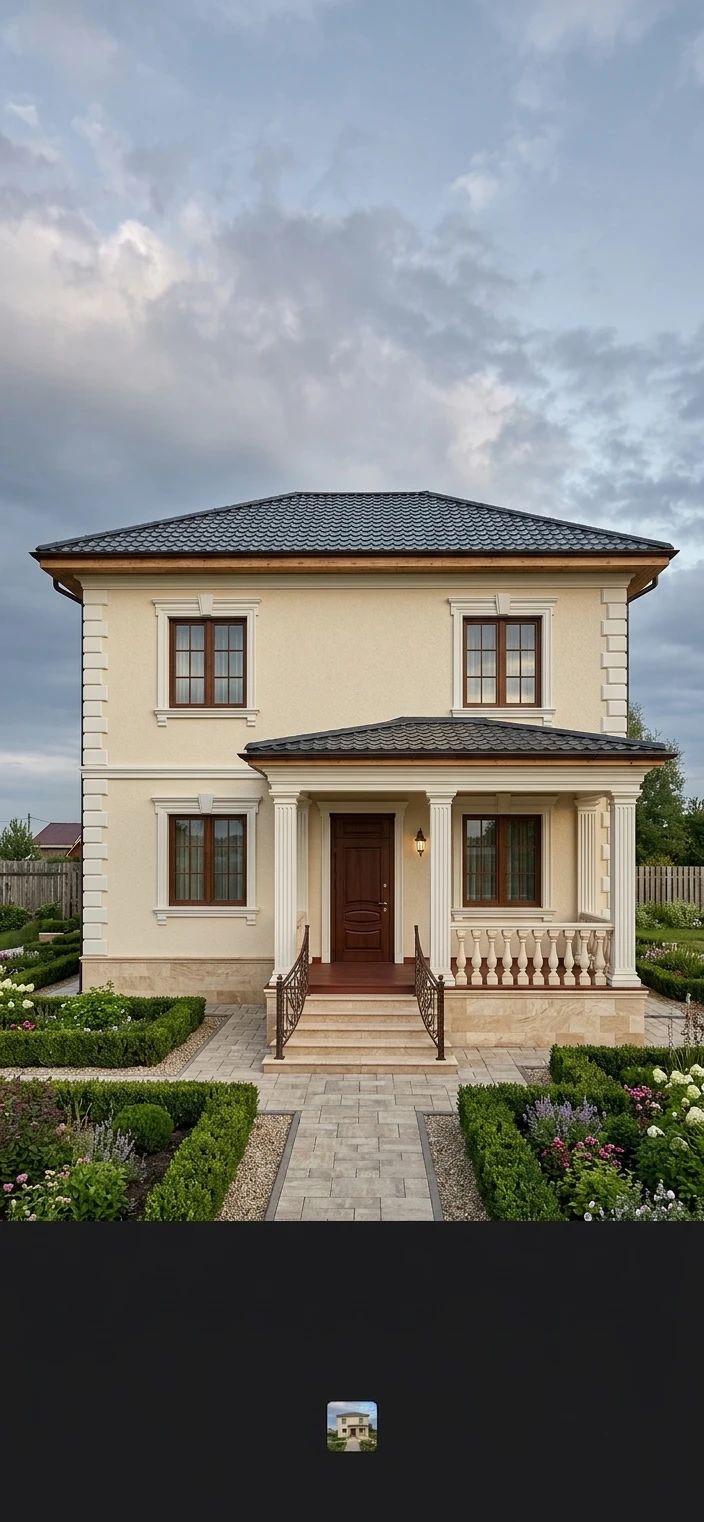 Дизайн фасада в стиле Классический — фото фасада от нейросети AI Facade