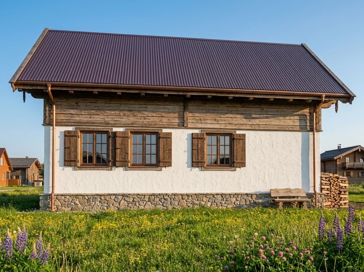 Дизайн фасада в стиле Деревенский — фото фасада от нейросети AI Facade