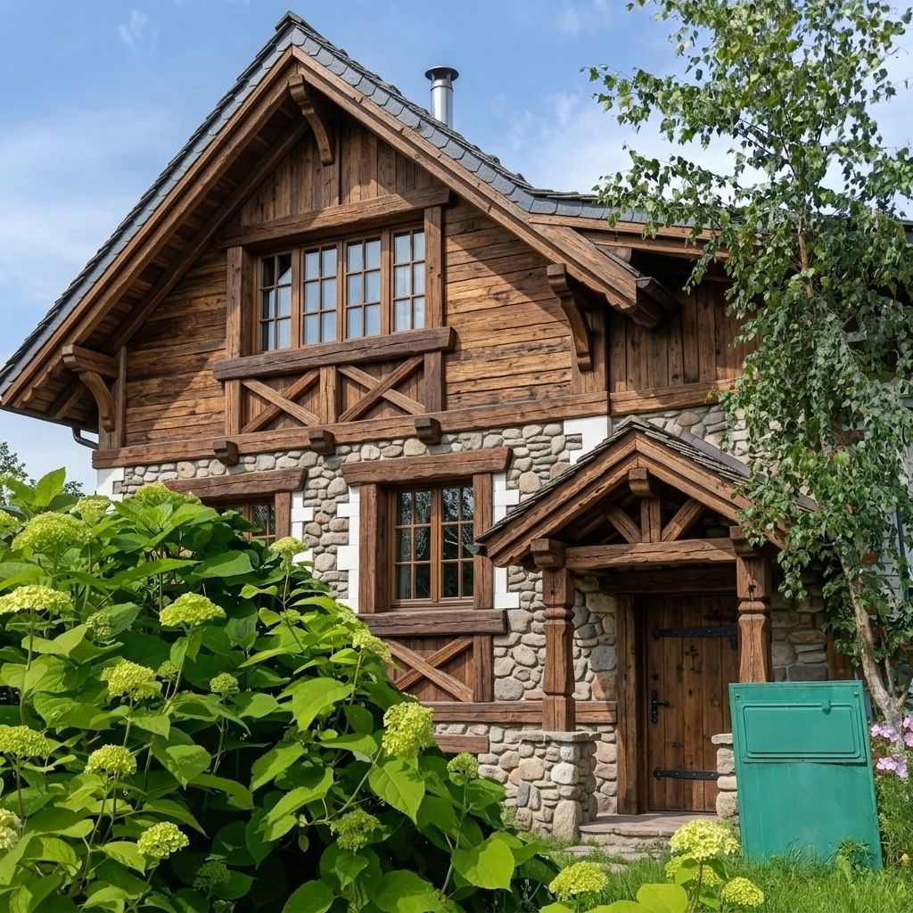 Дизайн фасада в стиле Шале — фото фасада от нейросети AI Facade