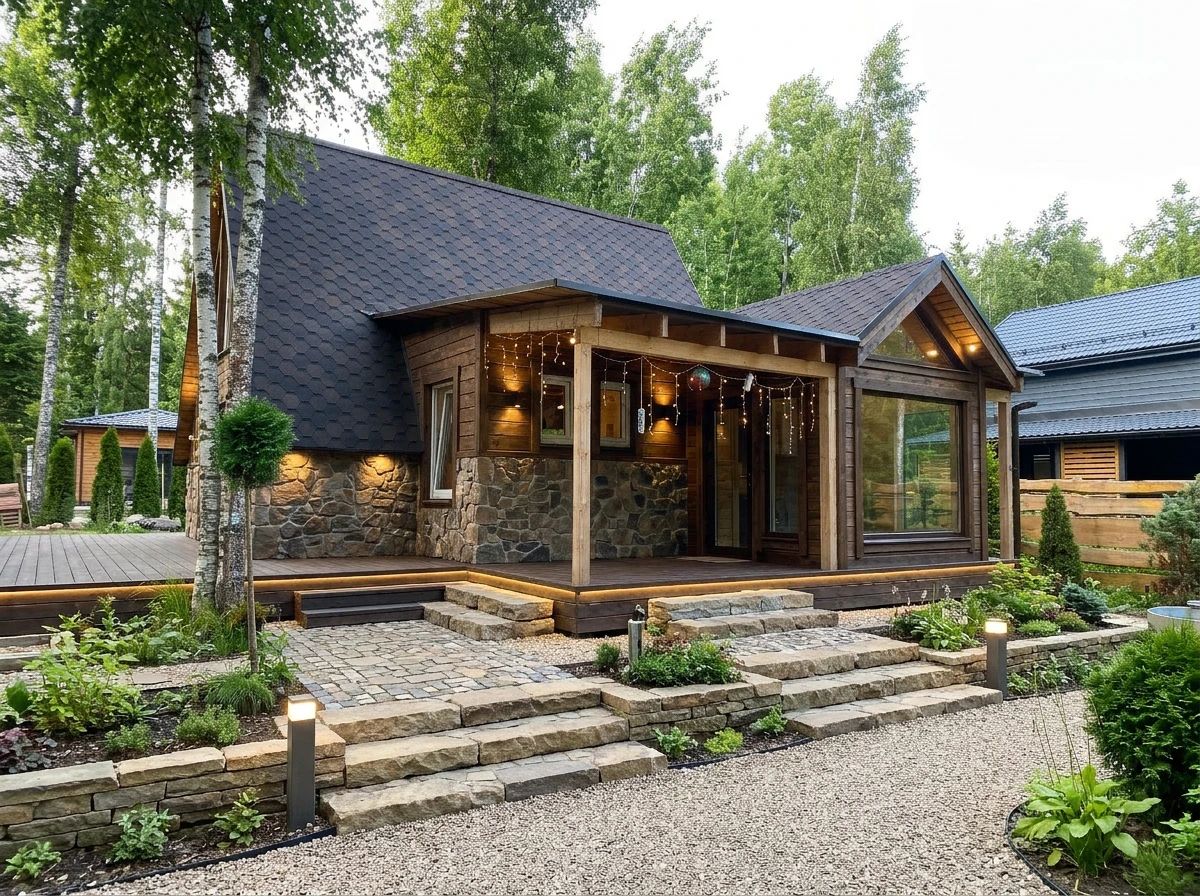 Дизайн фасада в стиле Деревенский — Фасад от нейросети AI Facade