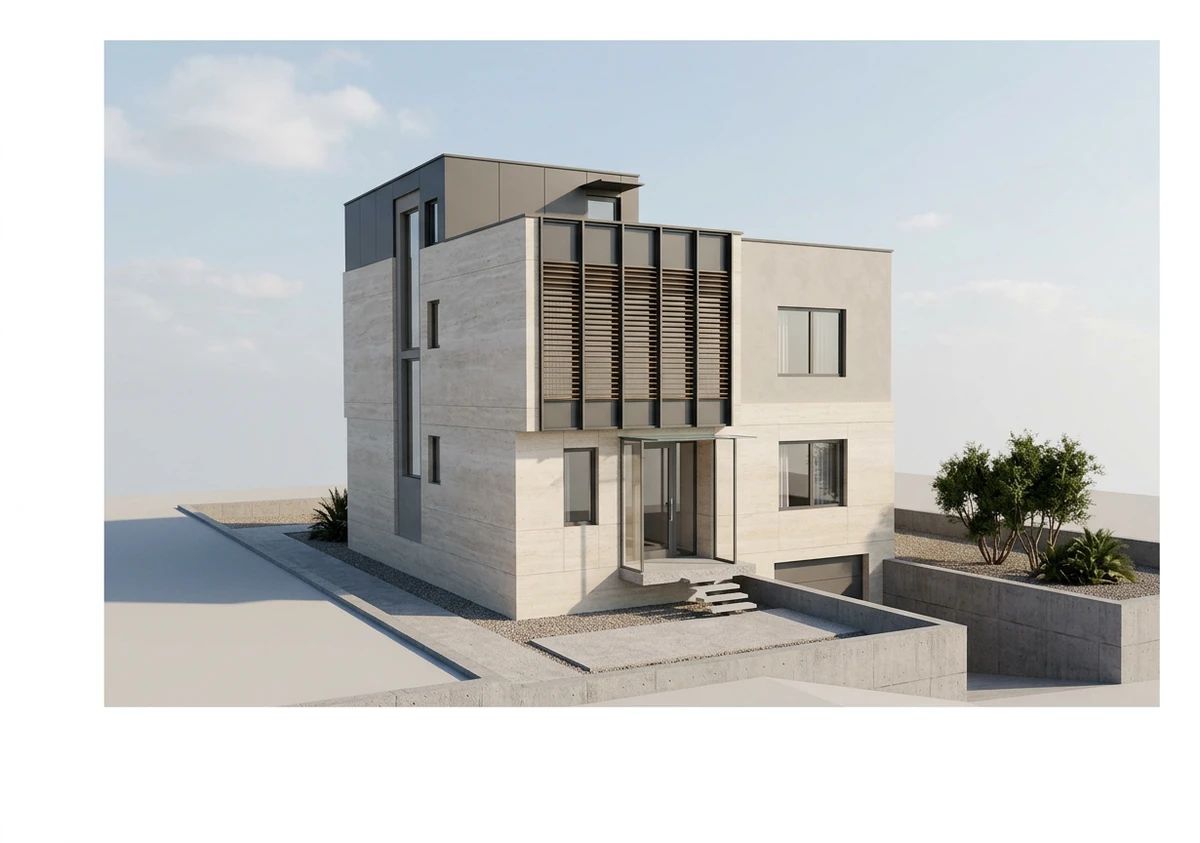 Дизайн фасада в стиле Минимализм — Фасад от нейросети AI Facade