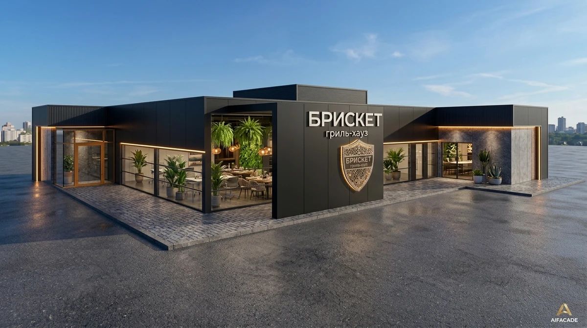 Дизайн фасада в стиле Блэктек — Фасад от нейросети AI Facade