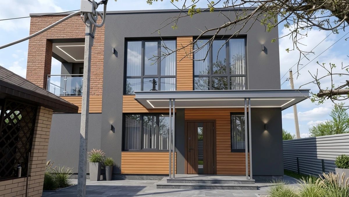 Дизайн фасада в стиле Современный — Фасад от нейросети AI Facade