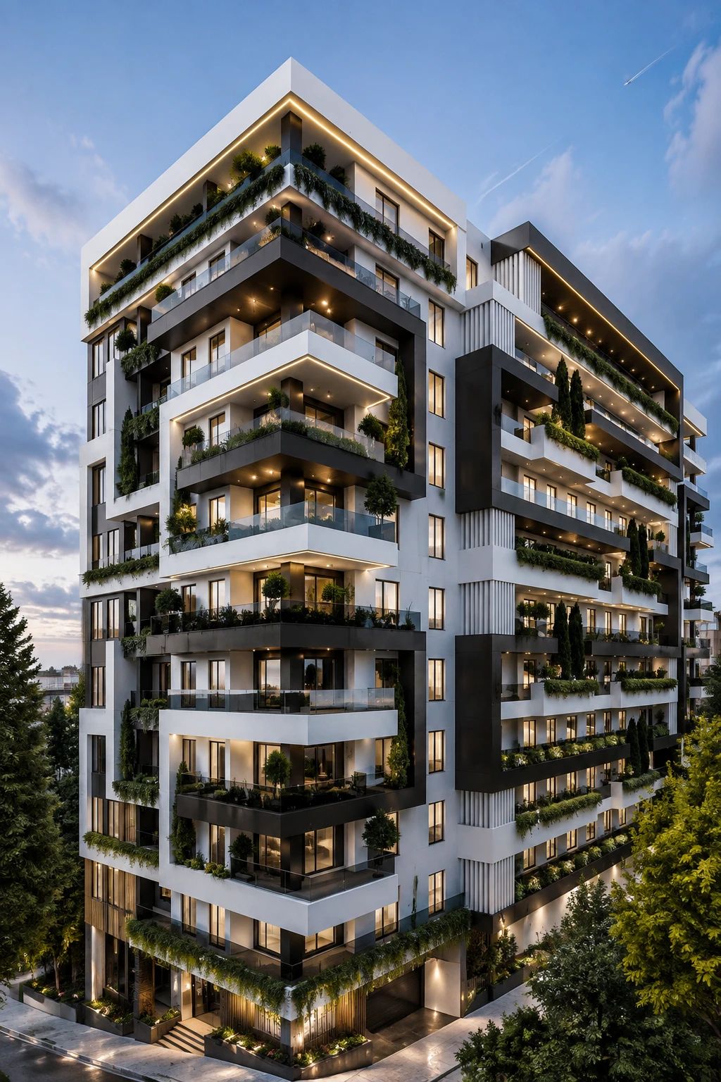 Дизайн фасада в стиле Контемпорари — Фасад от нейросети AI Facade