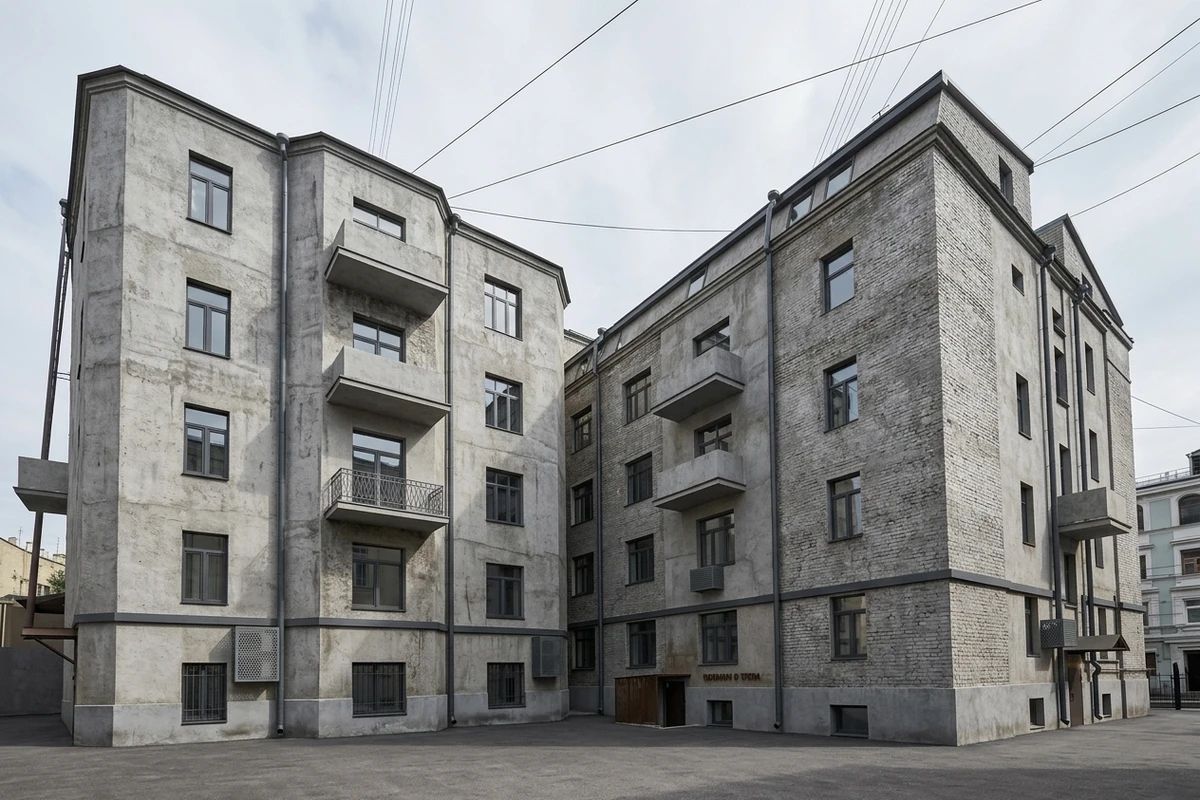 Дизайн фасада в стиле Лофт — фото фасада от нейросети AI Facade