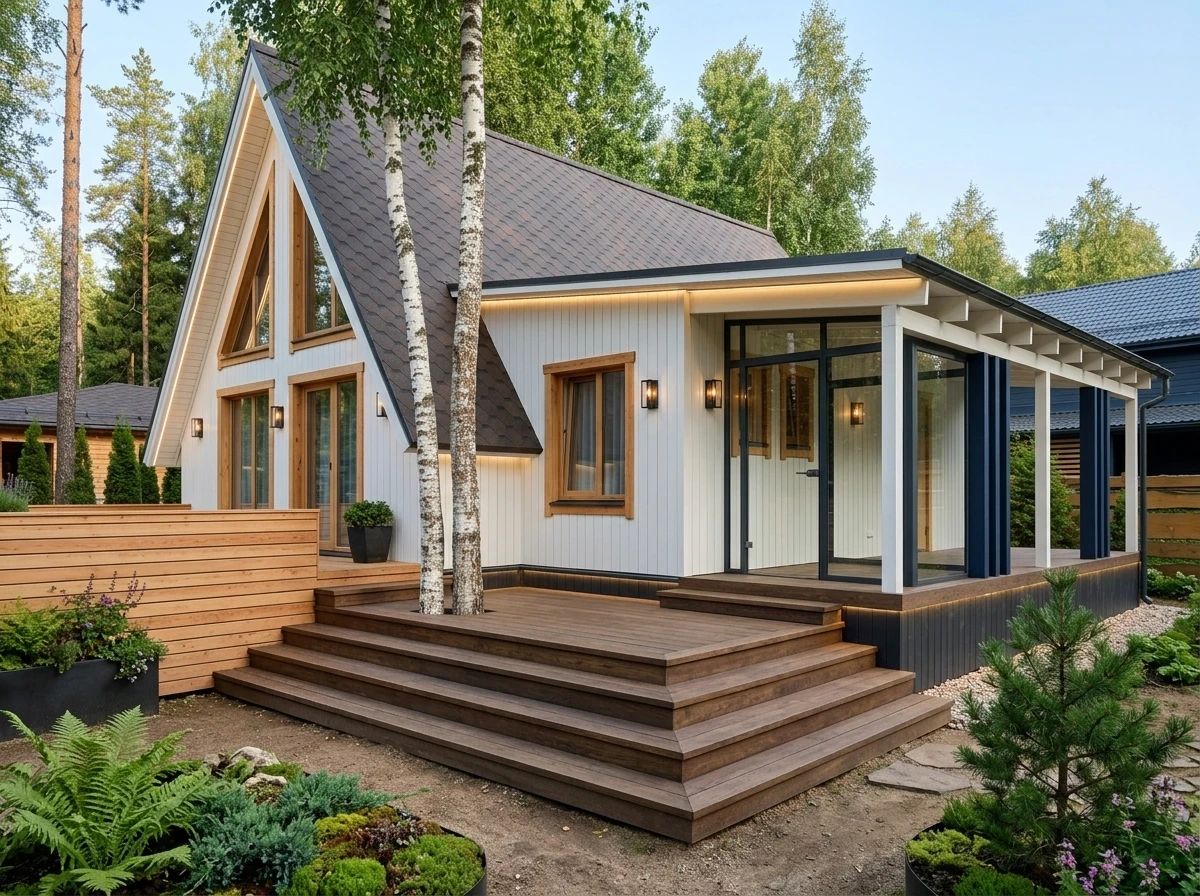 Дизайн фасада в стиле Скандинавский — фото фасада от нейросети AI Facade
