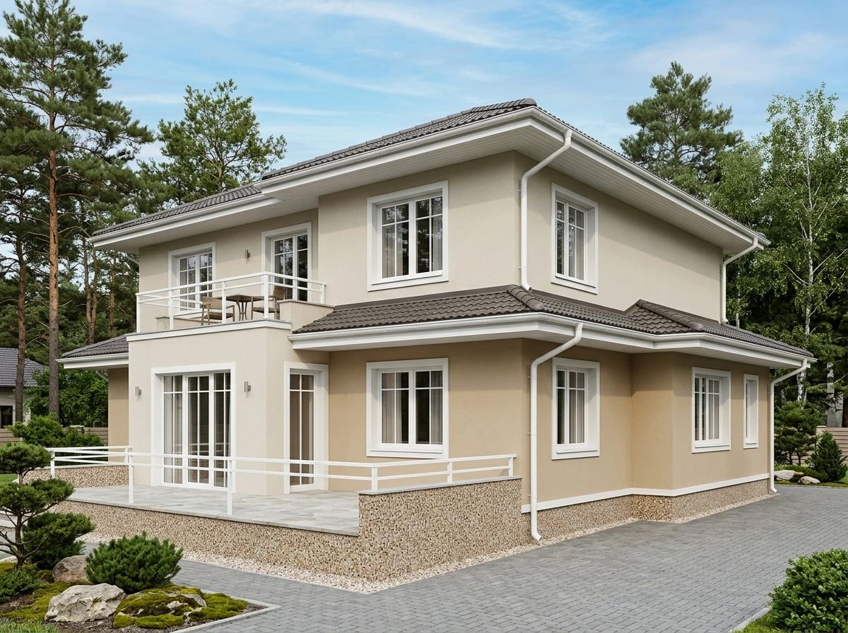 Дизайн фасада в стиле Японский минимализм — Фасад от нейросети AI Facade