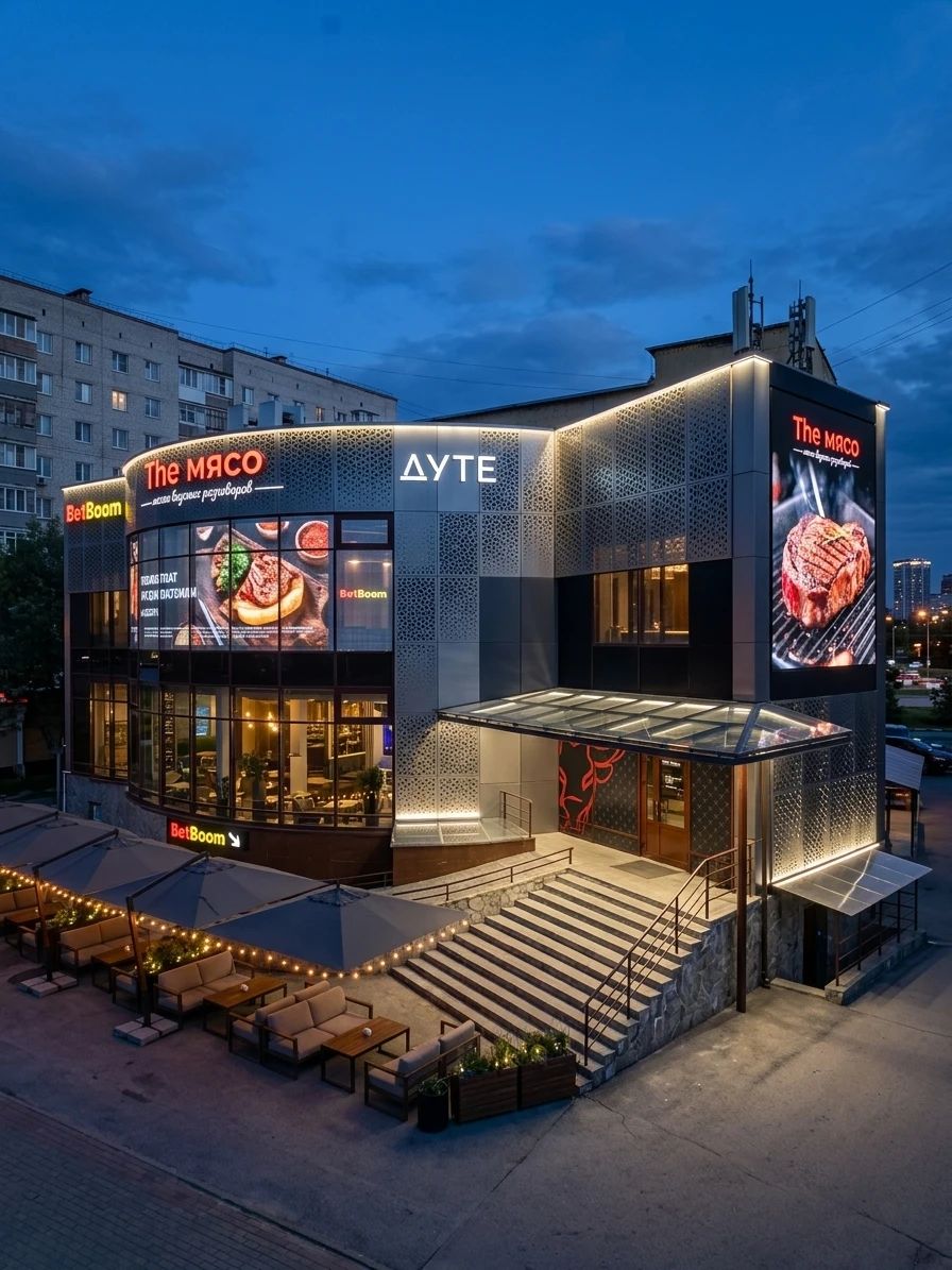 Дизайн фасада в стиле Хай-тек — фото фасада от нейросети AI Facade