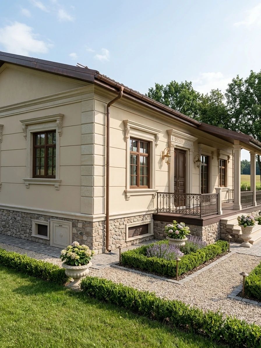 Дизайн фасада в стиле Классический — фото фасада от нейросети AI Facade