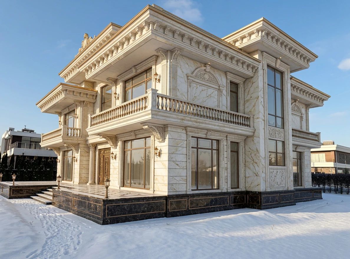 Дизайн фасада в стиле Классический — фото фасада от нейросети AI Facade