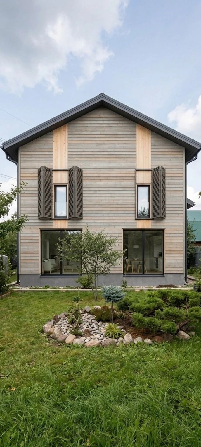 Дизайн фасада в стиле Скандинавский — фото фасада от нейросети AI Facade