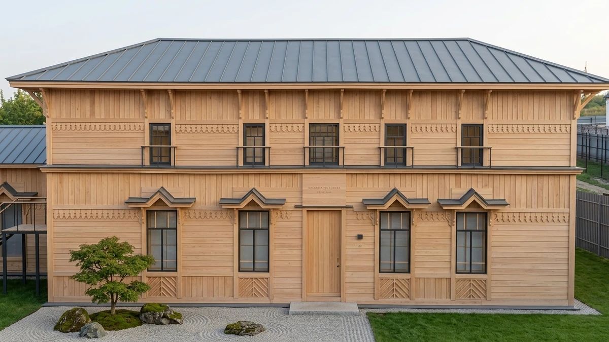 Дизайн фасада в стиле Японский минимализм — Фасад от нейросети AI Facade