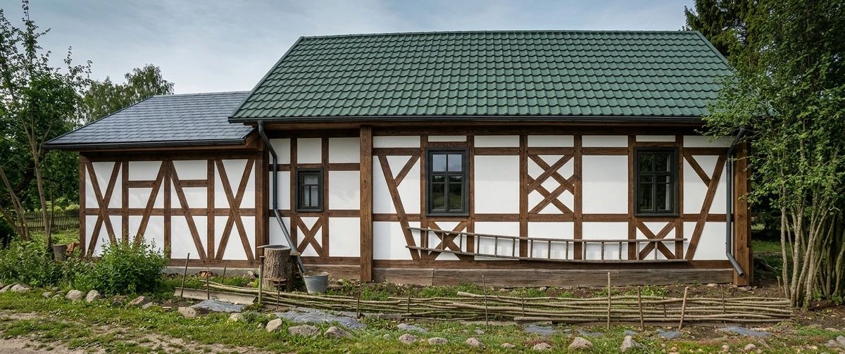 Дизайн фасада в стиле Фахверк — Фасад от нейросети AI Facade
