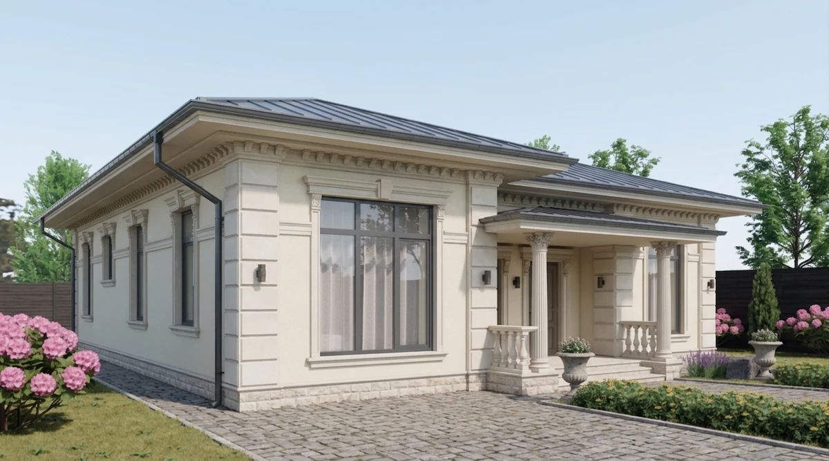 Дизайн фасада в стиле Неоклассика — Фасад от нейросети AI Facade