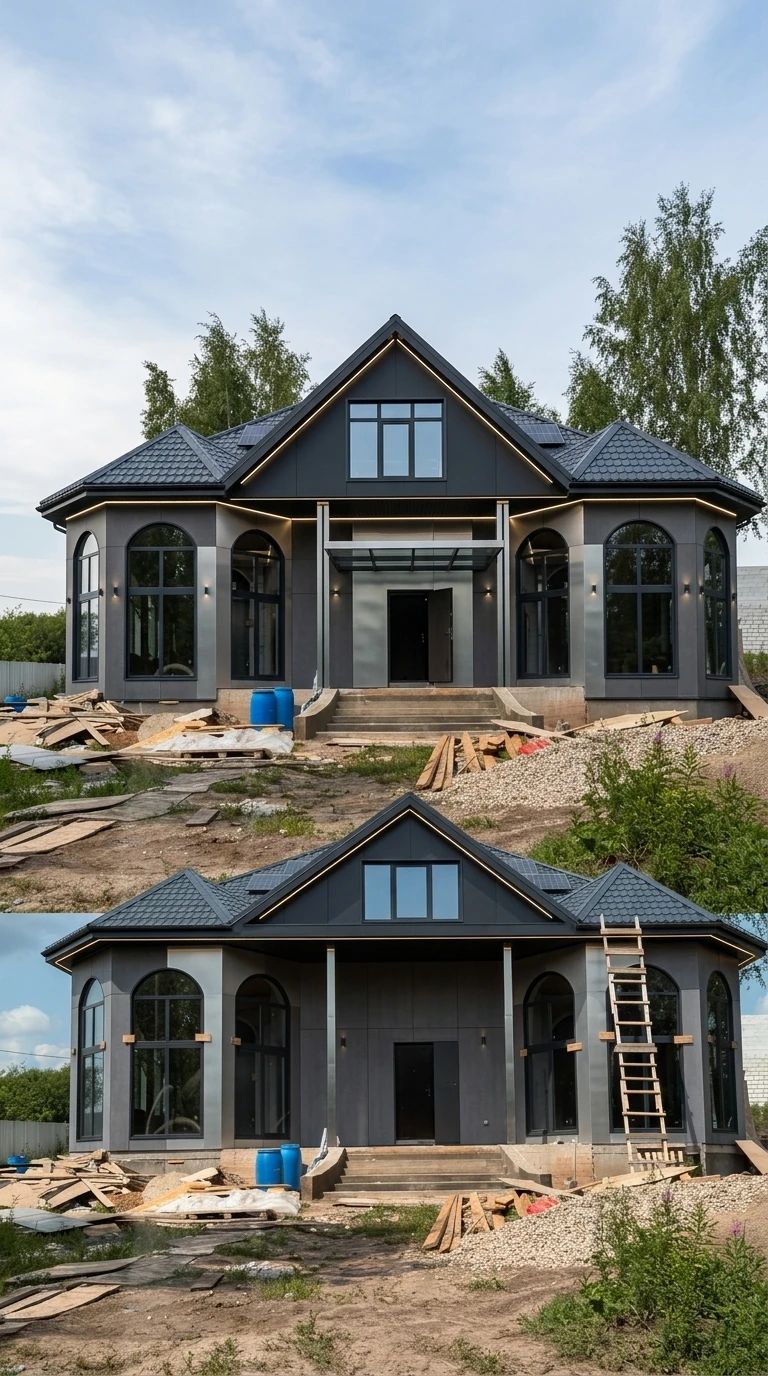 Дизайн фасада в стиле Хай-тек — Фасад от нейросети AI Facade