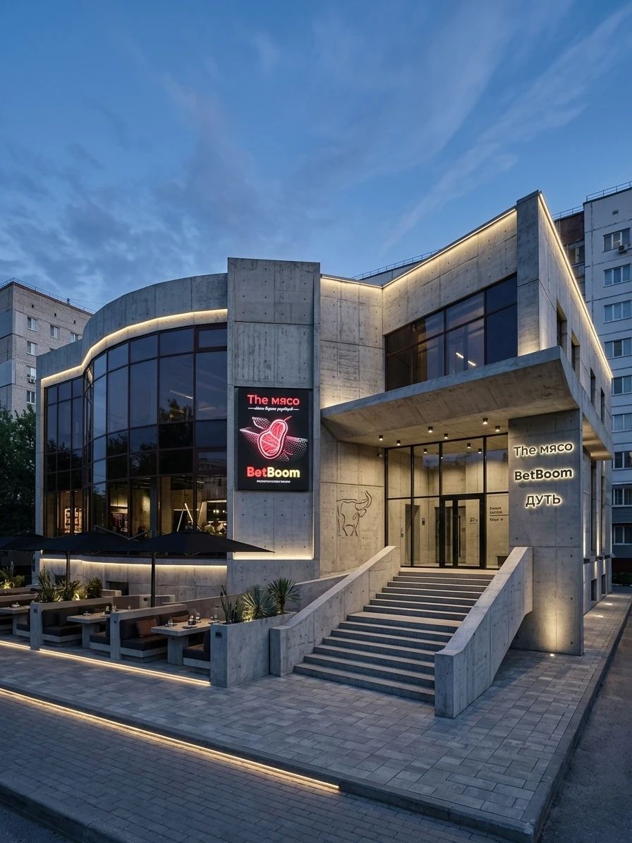 Дизайн фасада в стиле Брутализм — Фасад от нейросети AI Facade