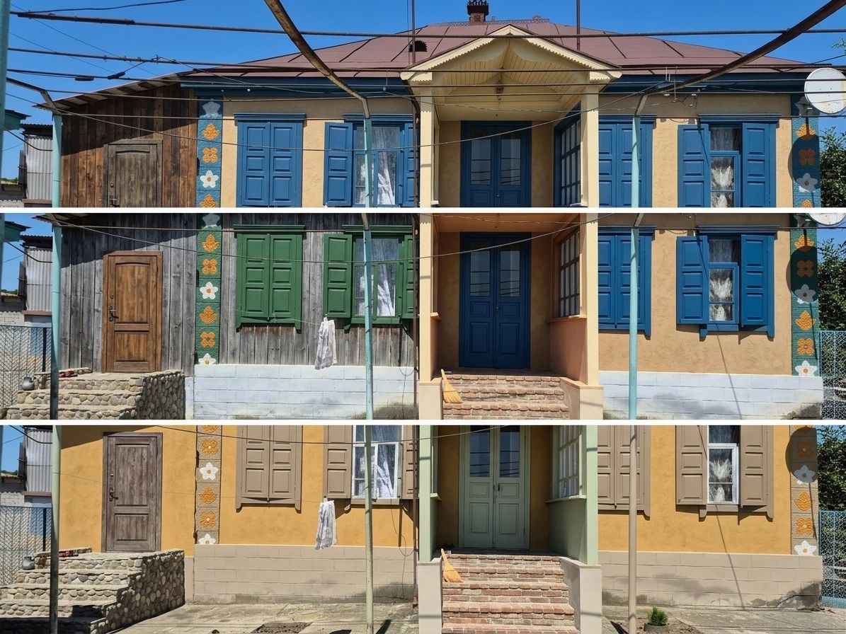 Дизайн фасада в стиле Деревенский — Фасад от нейросети AI Facade