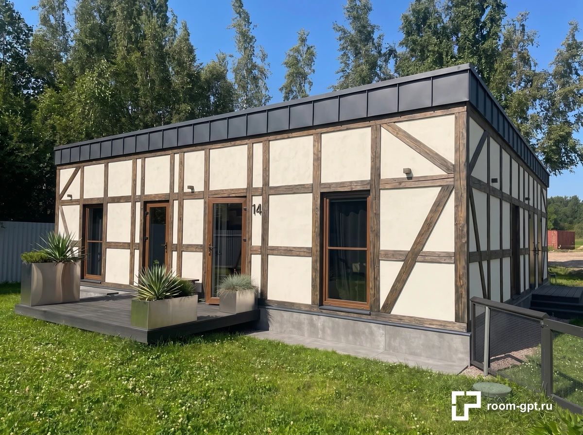 Дизайн фасада в стиле Фахверк — Фасад от нейросети AI Facade