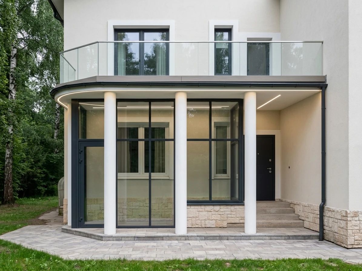 Дизайн фасада в стиле Контемпорари — Фасад от нейросети AI Facade