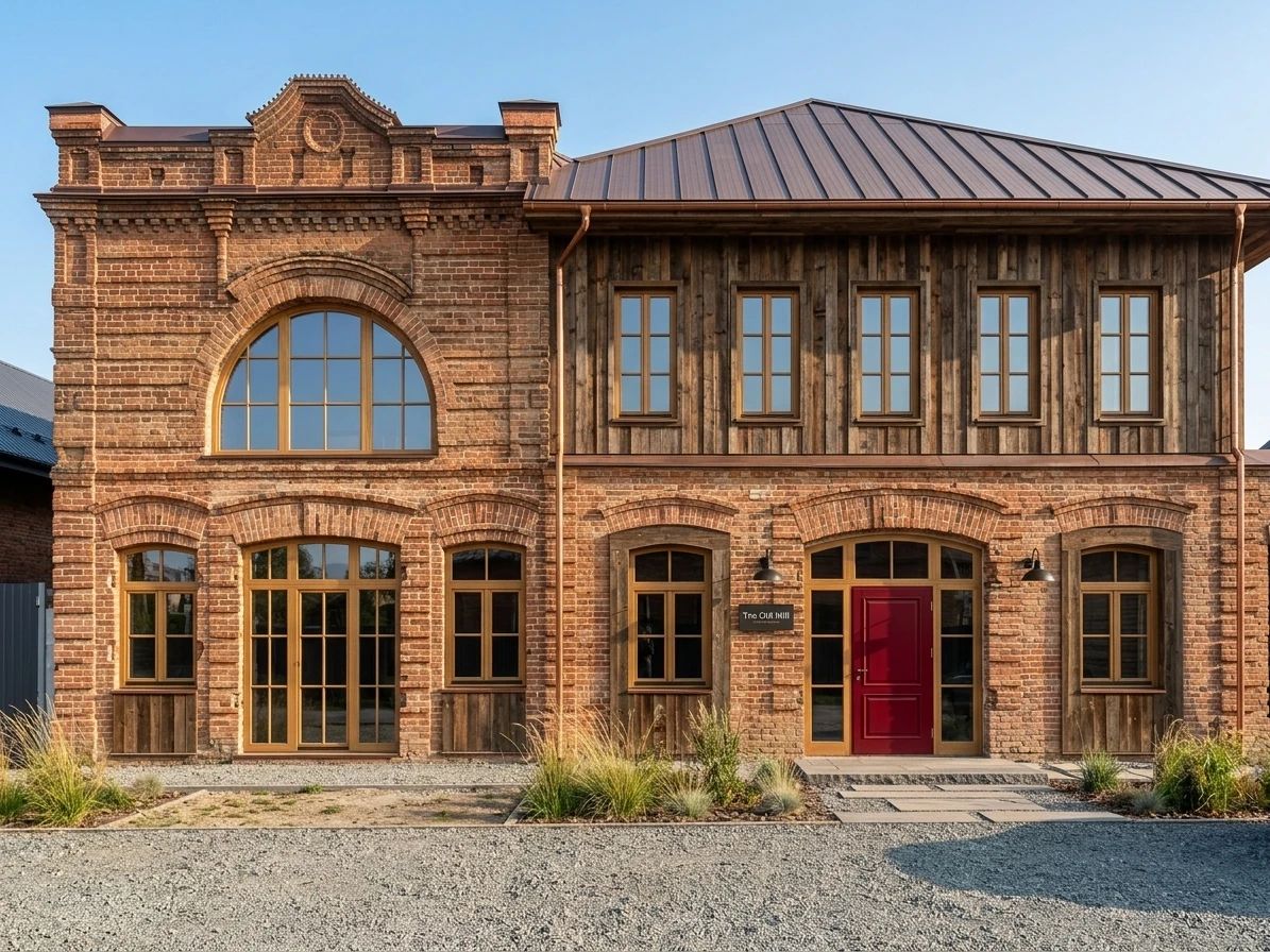 Дизайн фасада в стиле Барнхаус — фото фасада от нейросети AI Facade