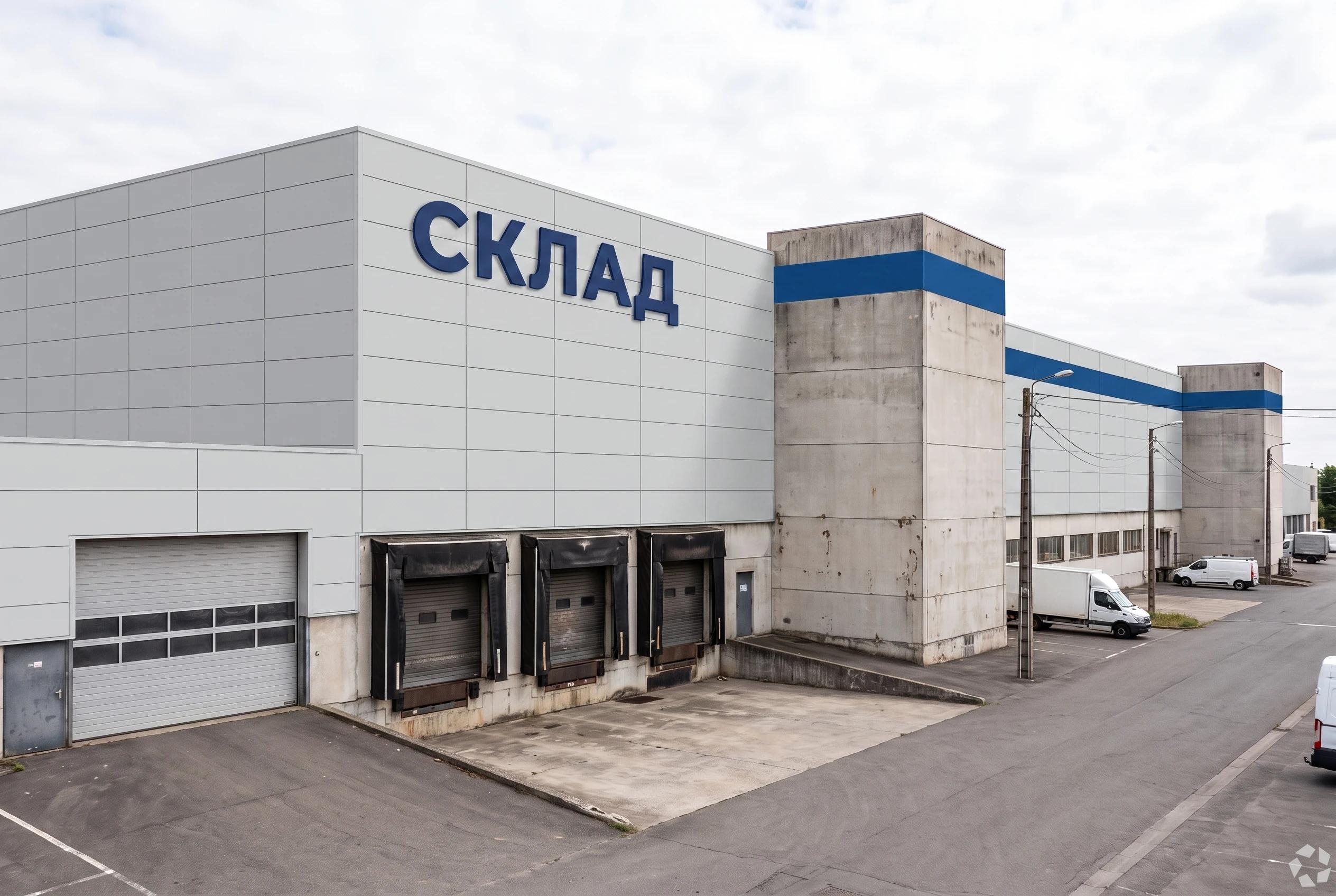 Фасад склада Фасад склада — фасад, AI-визуализация по фото