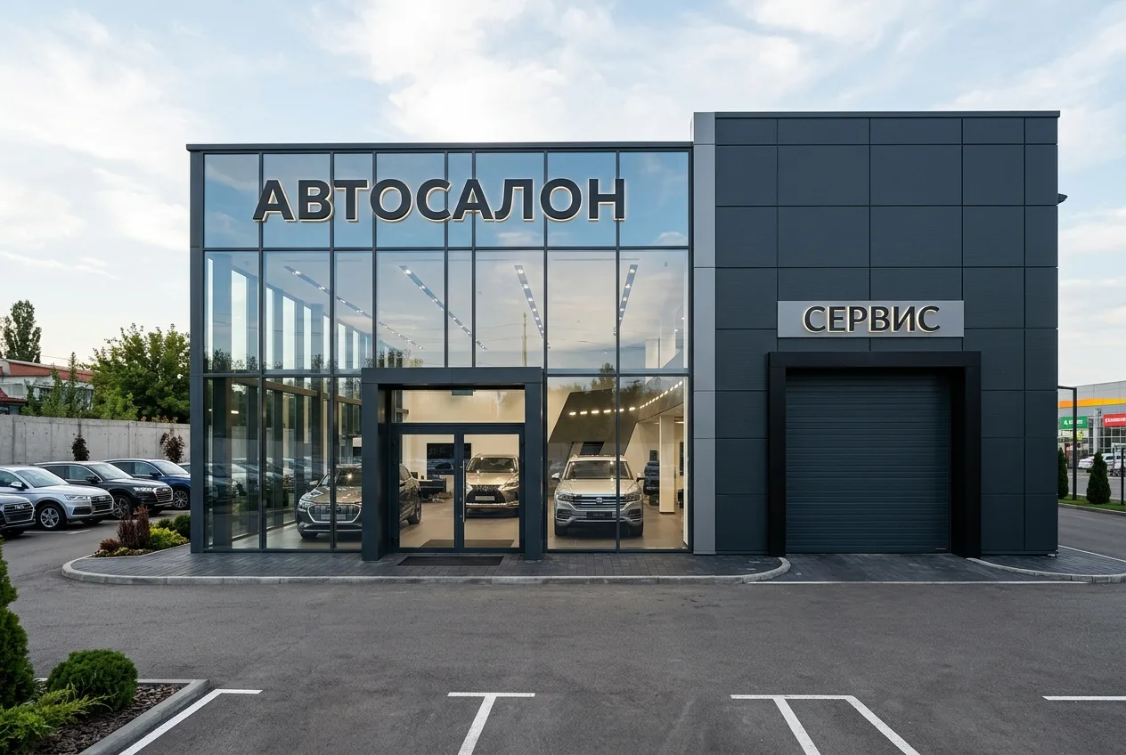 Стык шоурума и сервиса заранее